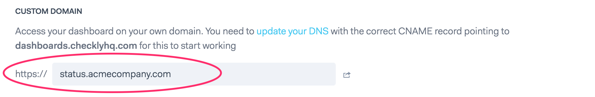 custom domain for your dashboard